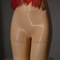Men's shiny underwear stockings in seamless open style with mid waist design