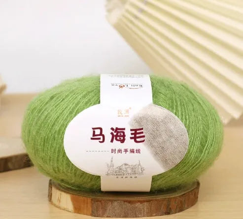 Mohair wool ball for DIY scarf knitting kit with Inverness thread in multiple colour options