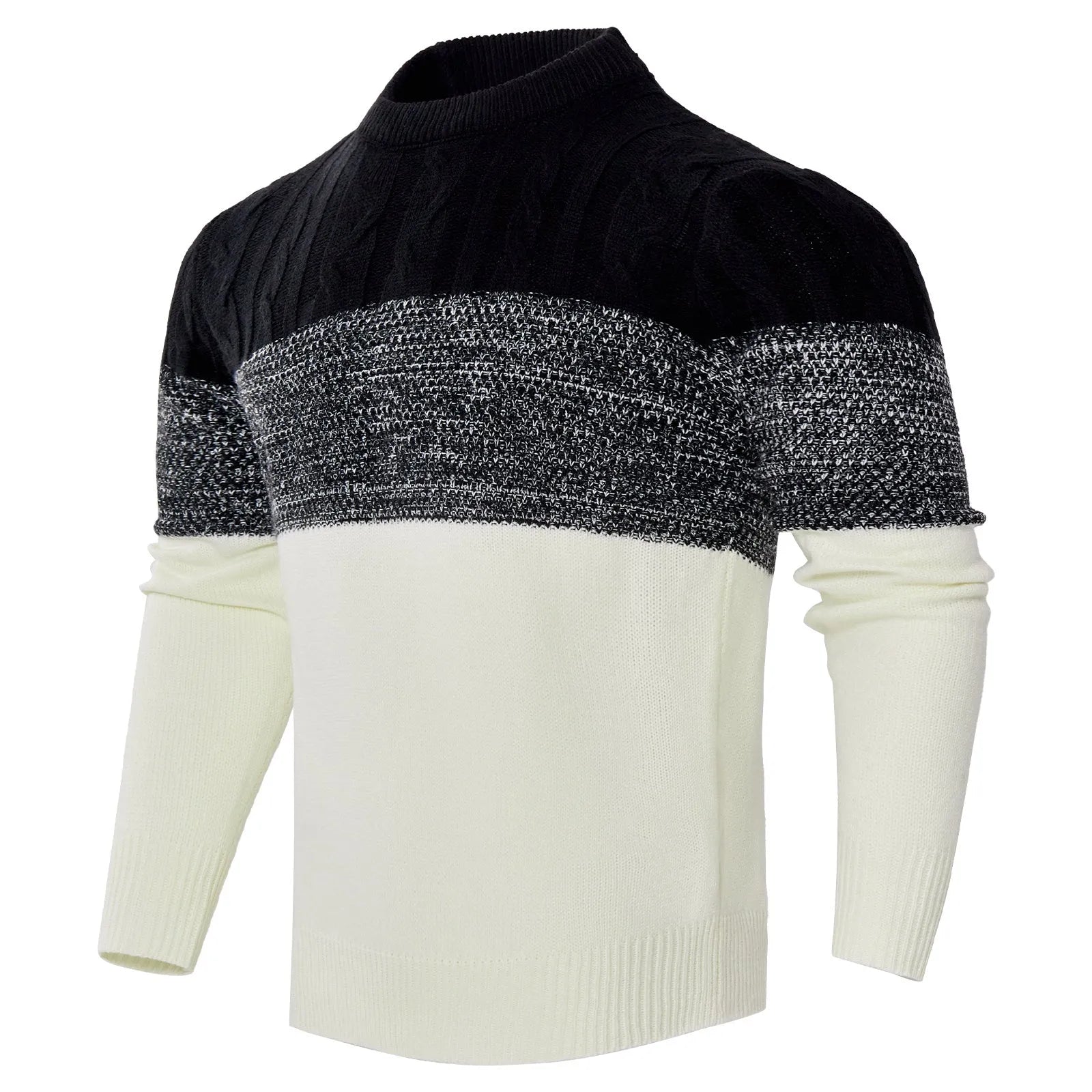 Men's knitted pullover sweater with long sleeves for autumn and winter wear