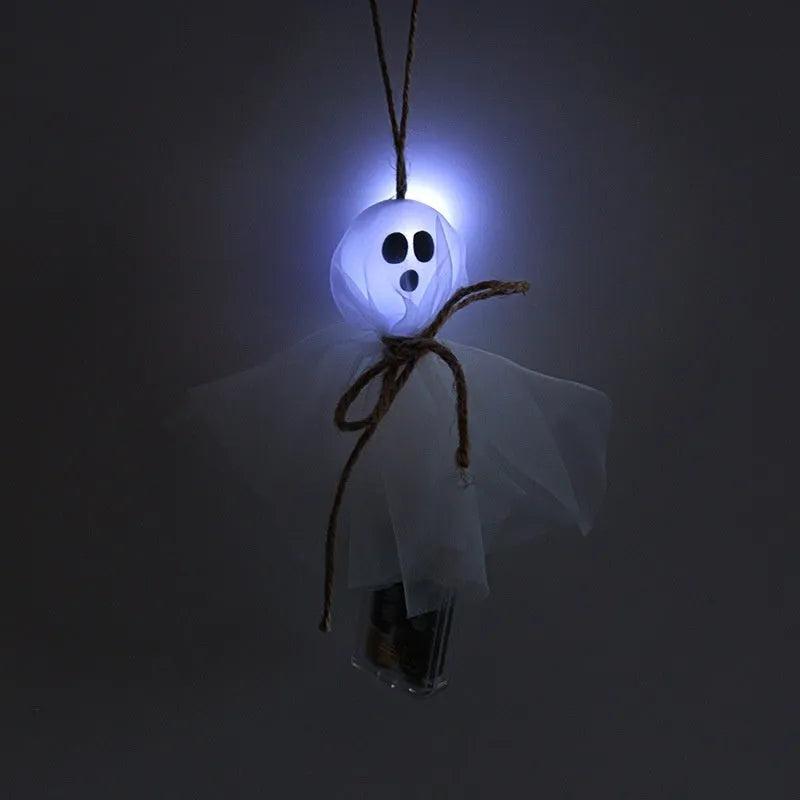 Halloween LED ghost lantern chain with colourful lights for venue decoration