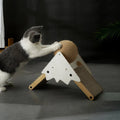 Sisal and corrugated paper cat grasping ball scratch board in snow mountain colour, 45x20x35cm size