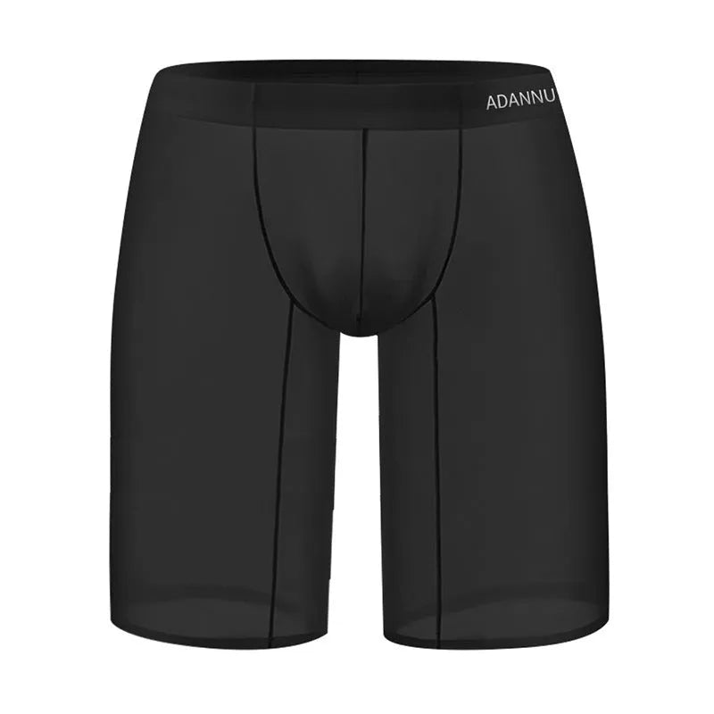 Men's seamless mesh home shorts in nylon knit fabric with hip lifting design
