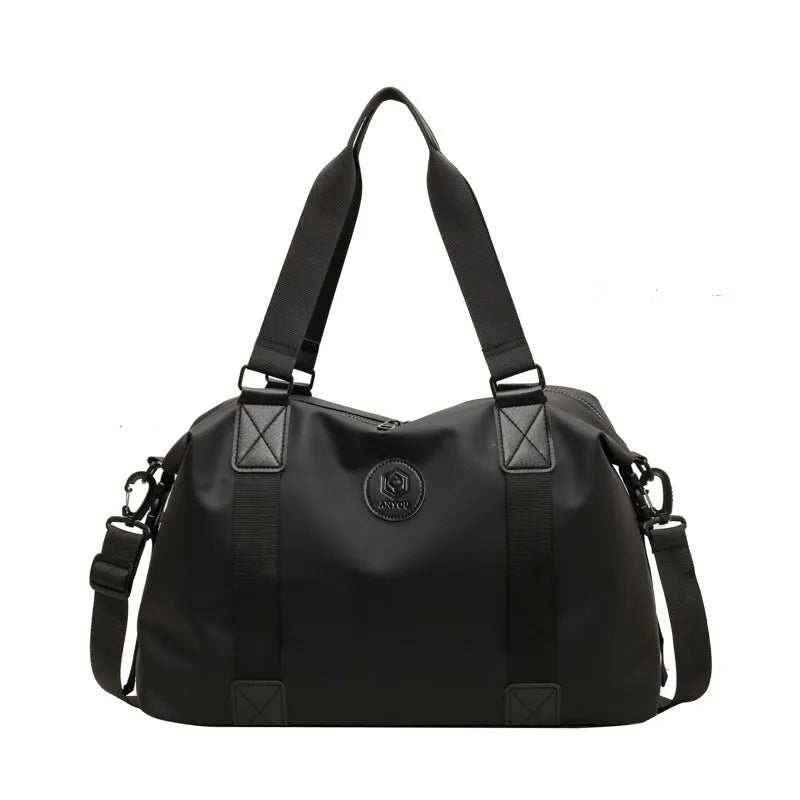 Large waterproof Oxford cloth travel bag in solid colour with 36-55L capacity for short-distance leisure travel
