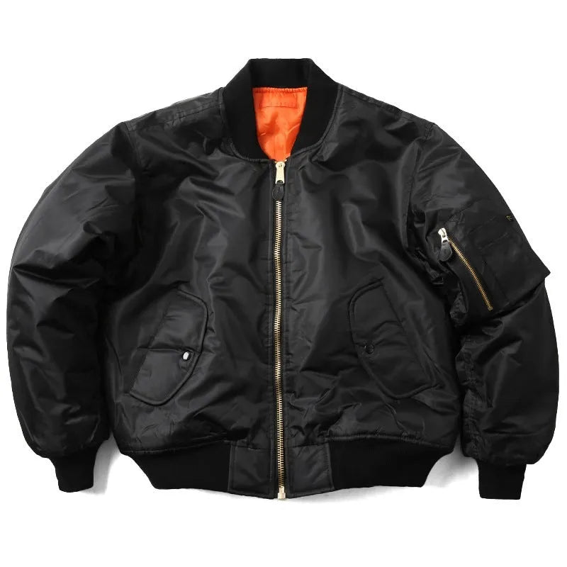 Men's American workwear pilot cotton-padded jacket in loose fit with double-sided nylon construction