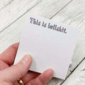 75mm square sticky notes with adhesive back in various cover colour designs including text styles