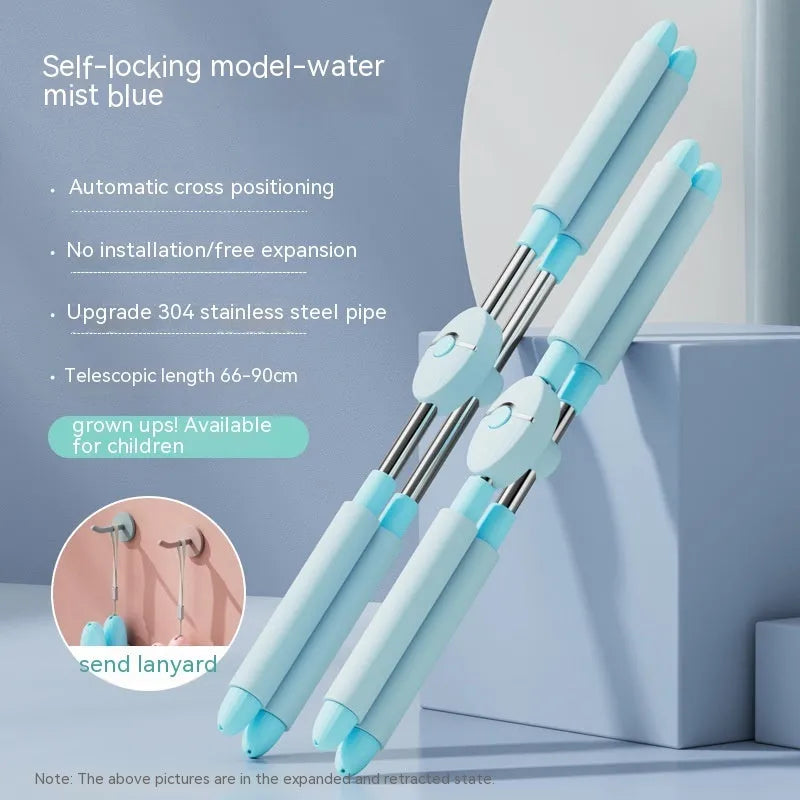 Blue children's adjustable posture stick for yoga and fitness with TPE and PP materials
