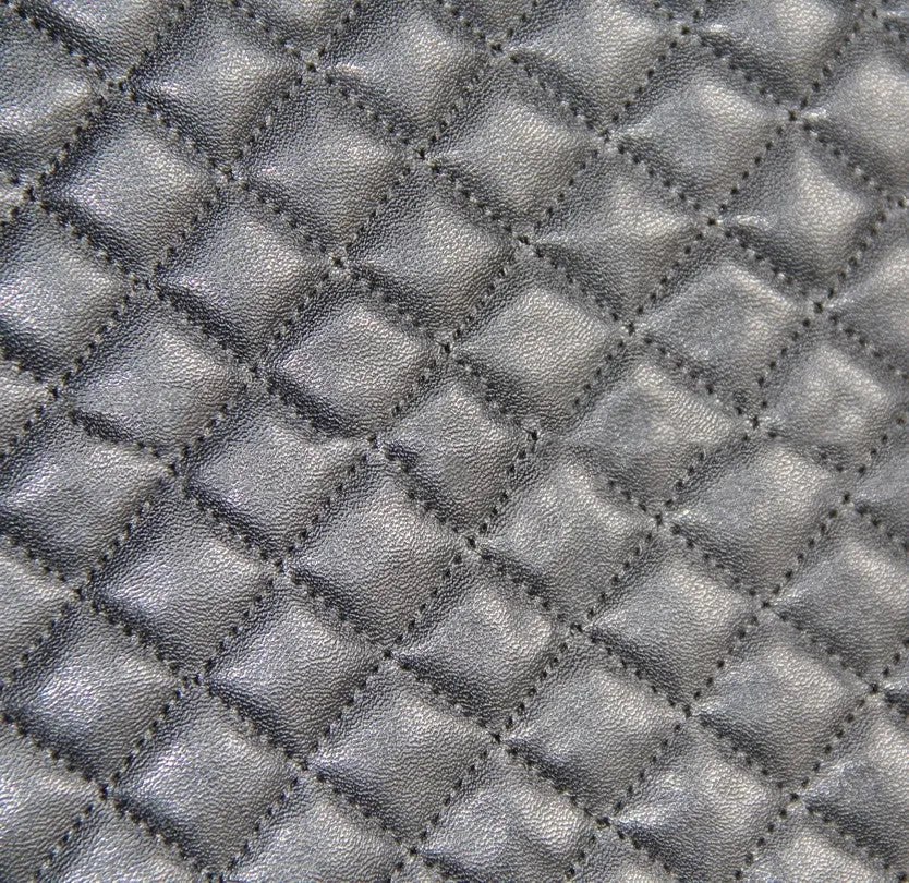 Black quilted automotive seat cover set with PU and polyester construction for bench seat protection
