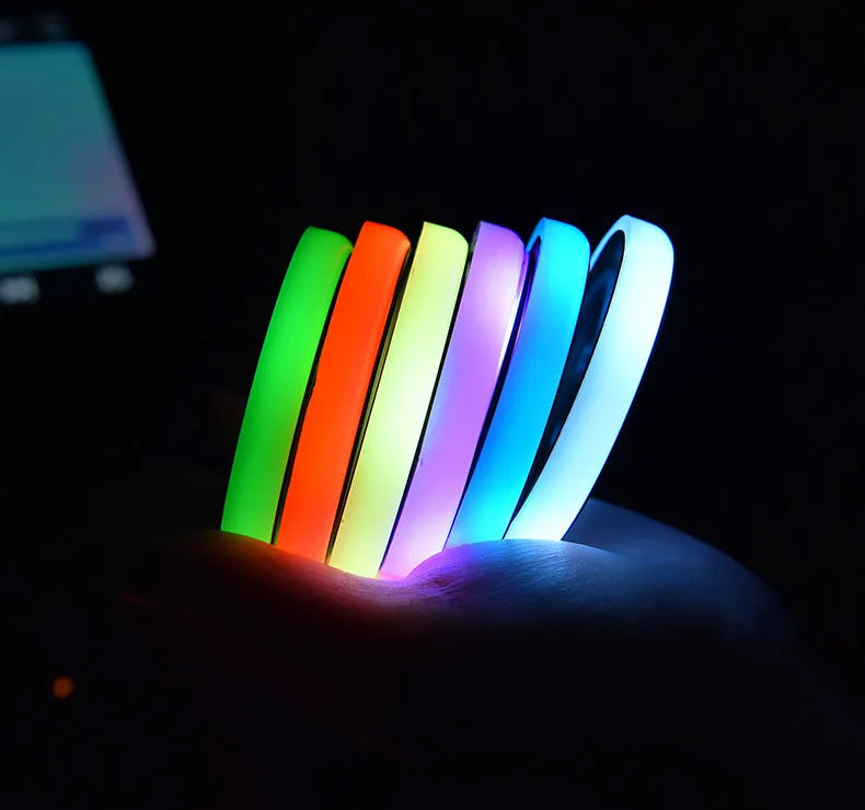 LED light-up coaster for car cup holder showing colourful illumination and 68mm diameter