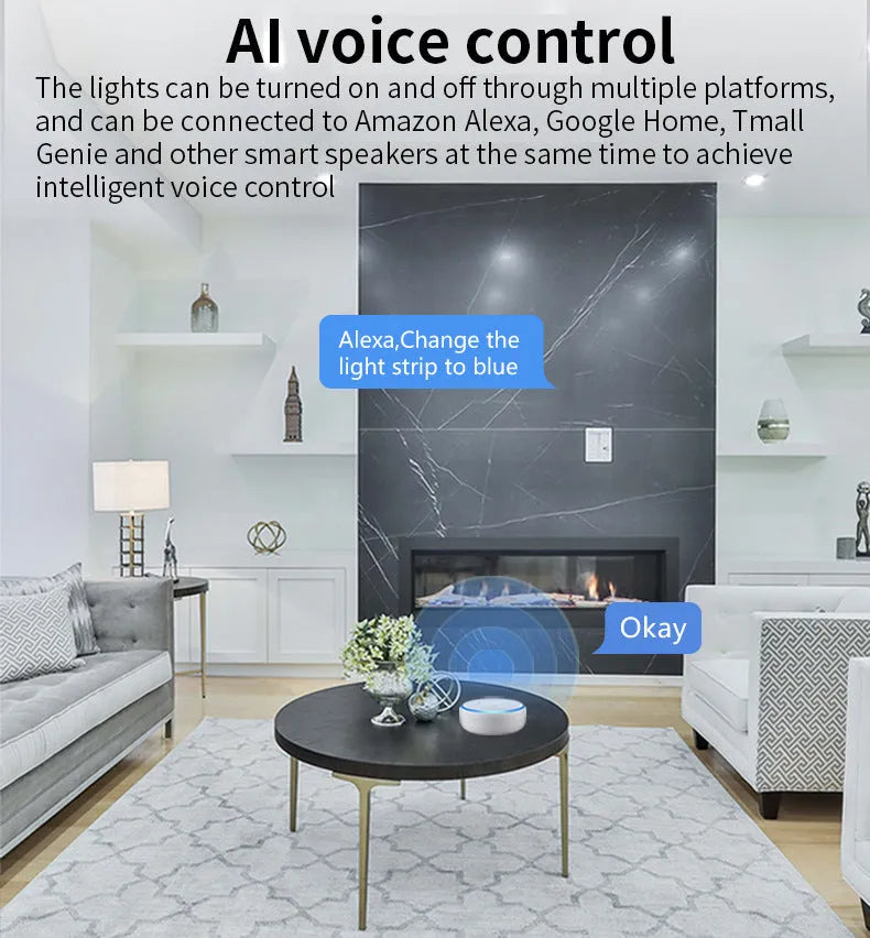 Smart WiFi GU10 LED spotlight bulb with RGBCCT colour and voice control