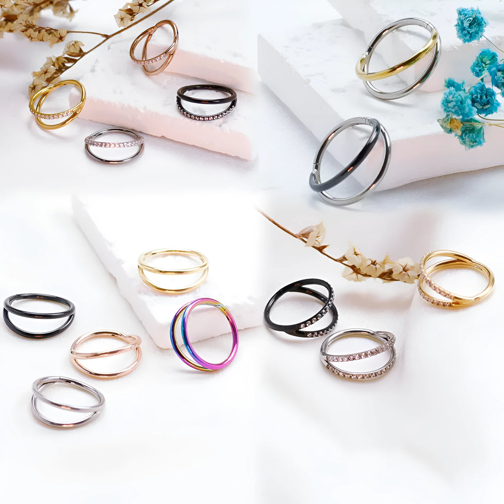 F136 titanium alloy nose ring body jewellery in silver, gold, rose gold, black and colourful finishes