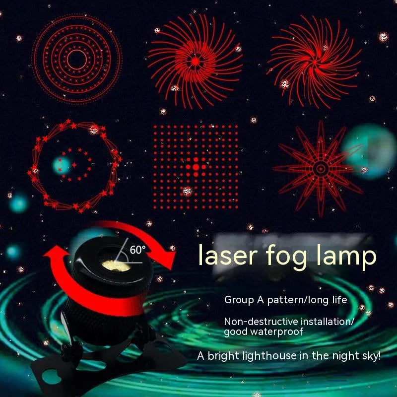 Aluminium vehicle laser fog lamp with adjustable bracket for anti-collision warning
