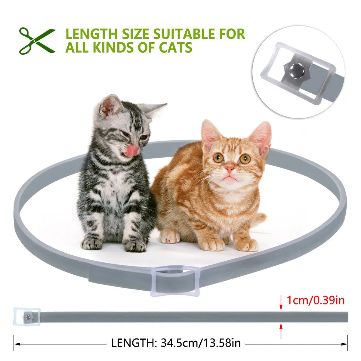 Gray TPE pet insect repellent adjustable collar for cats and dogs