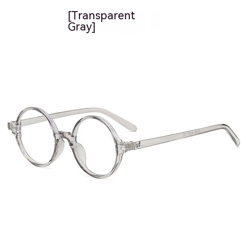 Artistic retro round flat mirror glasses in PC material available in four colour variations