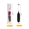 Black and white handheld electric milk frother blender for coffee milk frothing