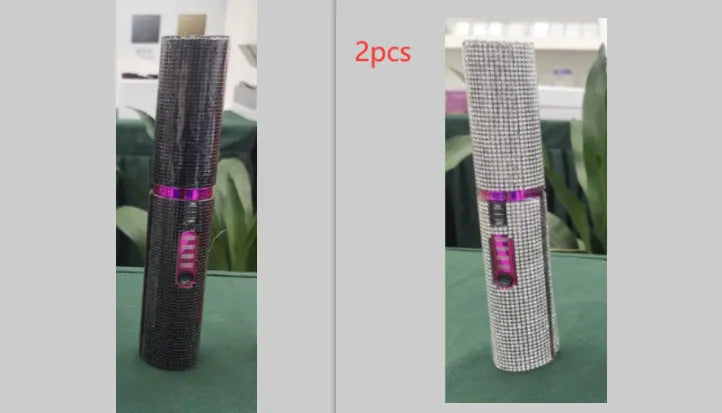 2-in-1 electric USB hair straightening brush with ceramic coating in green