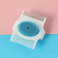 Blue multifunctional pet comb grooming tool with floating teeth for hair removal and massage function