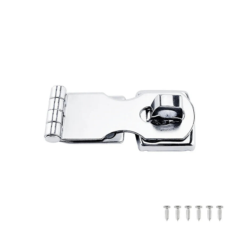 Silver 304 stainless steel lock latch with bolt for doors and cabinets.
