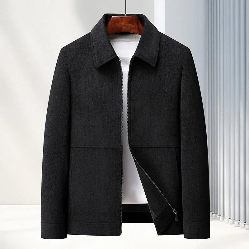 Men's slim-fit lapel casual coat in polyvinyl alcohol fibre with thickening lining