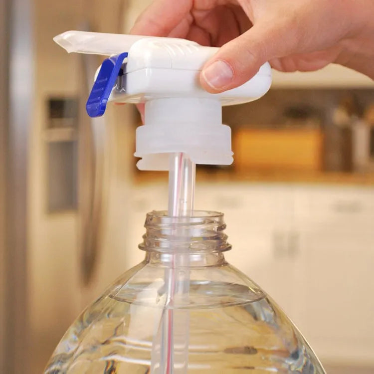 Manual beverage pumping device with PP silicone tubing and blue press handle for transferring milk and juices