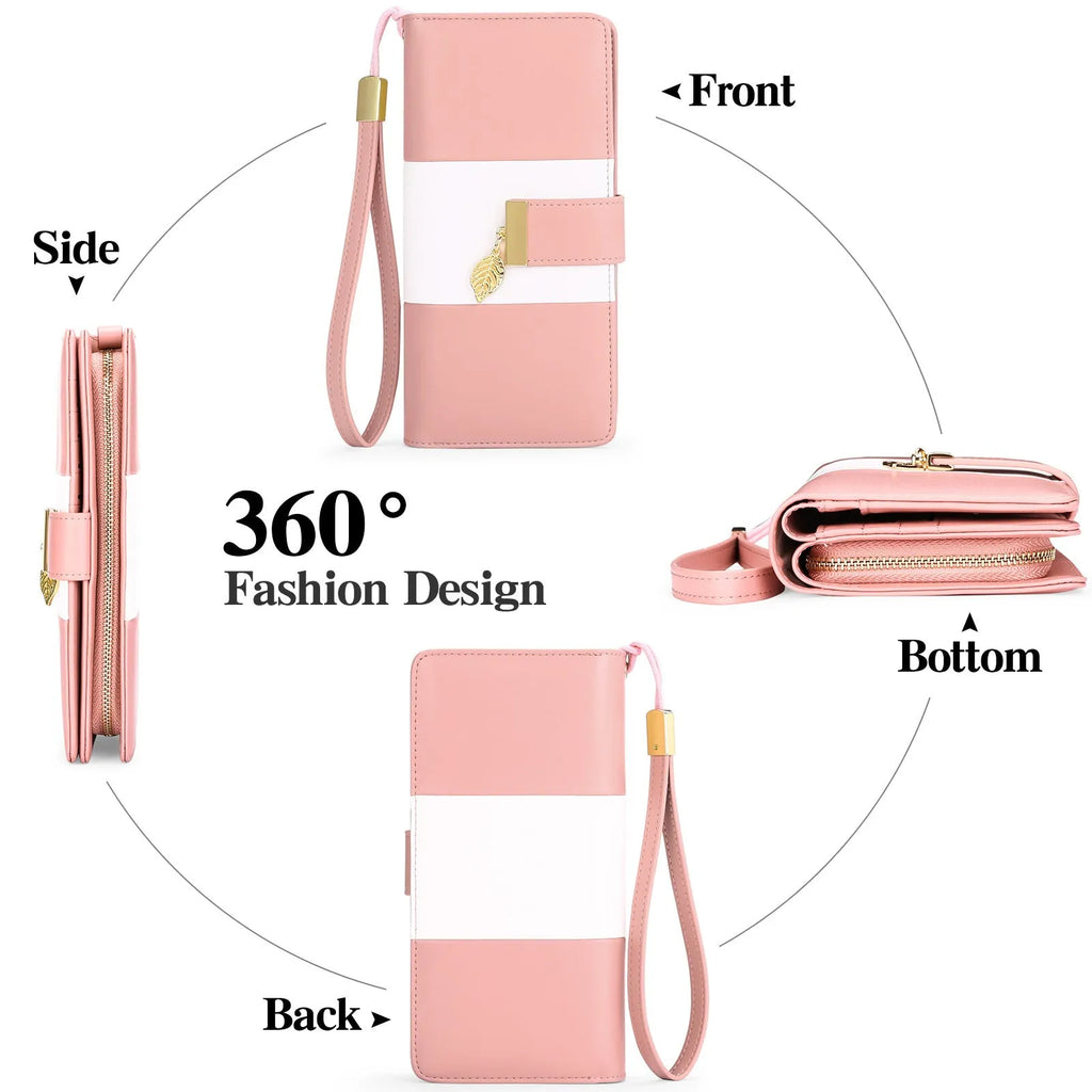 Anti-theft clutch bag in PU leather with zip lock closure, showing interior microfiber lining and compact design