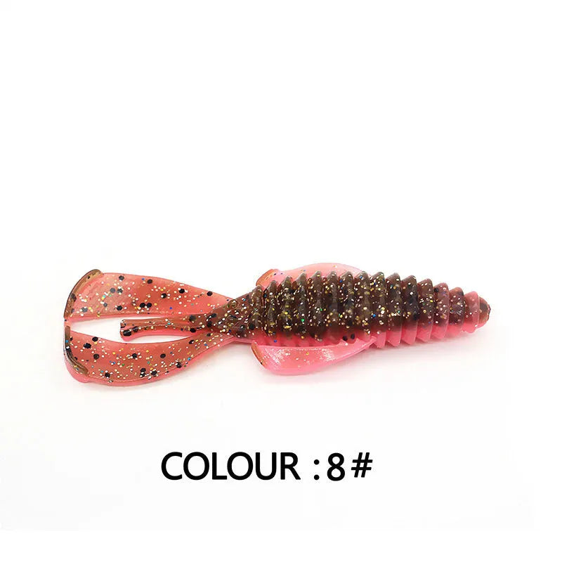 8cm soft bait fishing lure in PVC material with colour variations for freshwater predator angling