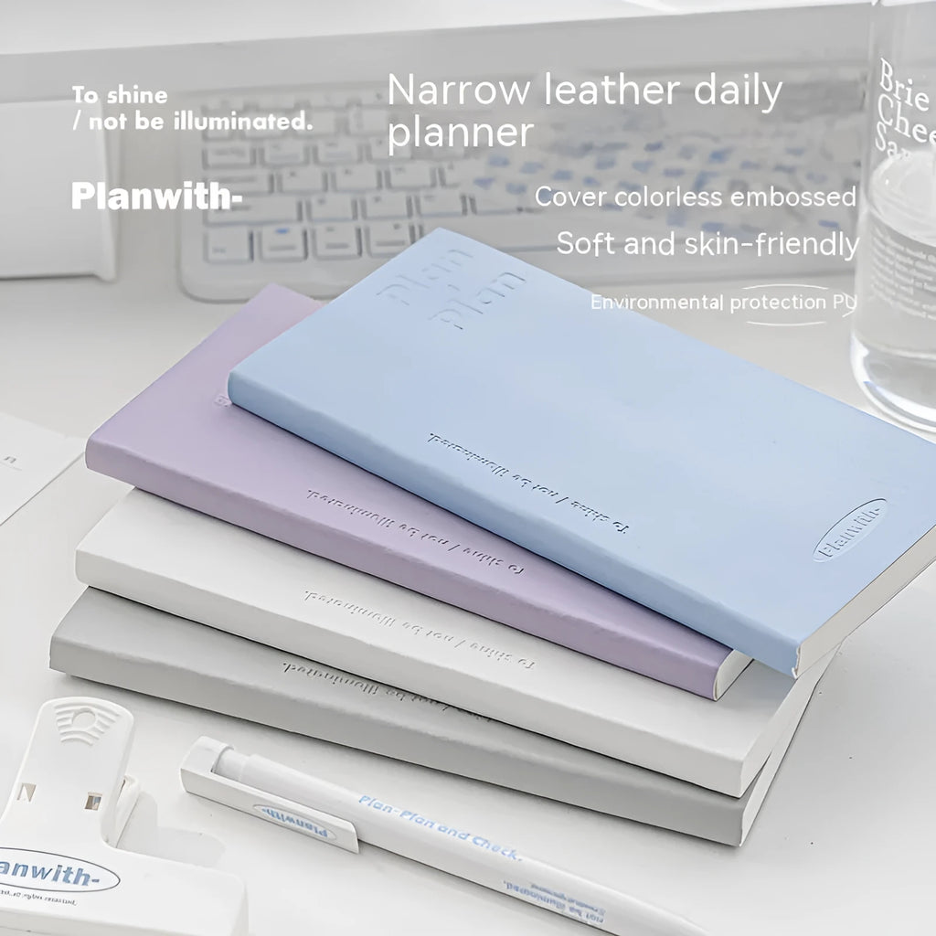 Embossed simple visual daily meter book notebook showing cover colour options.