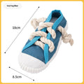 Plastic dog bite toy with bends in rock yellow, black, and sea fog blue colour options