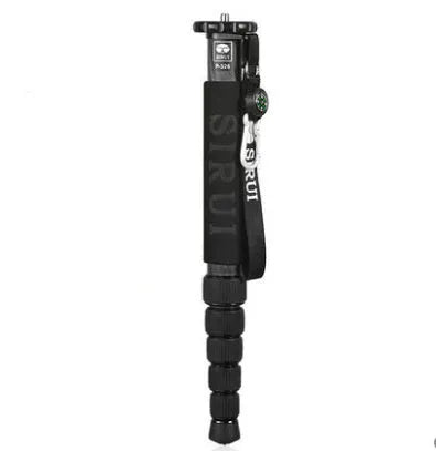 Black carbon fibre monopod for DSLR cameras extended to show six-section design