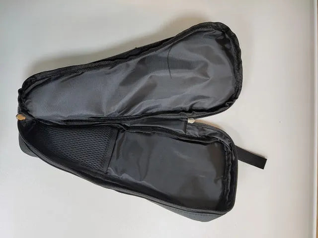 Black cloth portable storage bag for mobile phone stabilizer accessories with adjustable divider