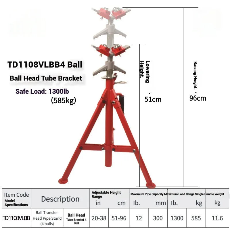 Metal V-head pipe bracket for steel pipe support with ball bearing mounting options