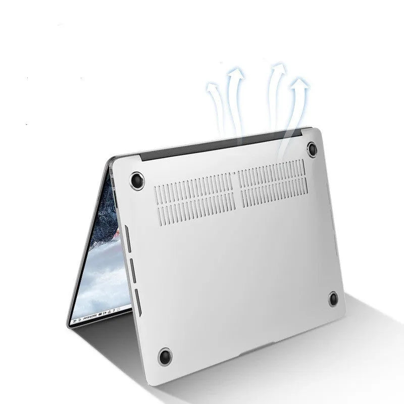 PC hard protective shell for MacBook Pro laptop in transparent and black colours