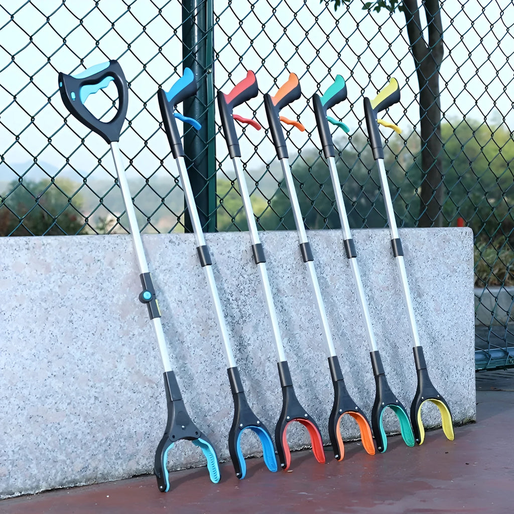 Trash folder artifact sewer pliers clipping tool in assorted colours on a white background.