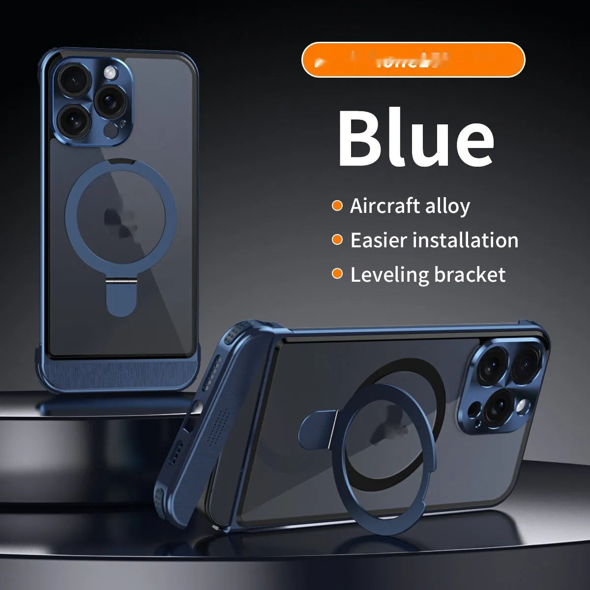 Half pack phone case with magnetic bracket and suction for iPhone in silver gray