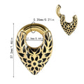 Stainless steel drop-shaped ear extender with totem design in auricle earlobe round hanging egg shape