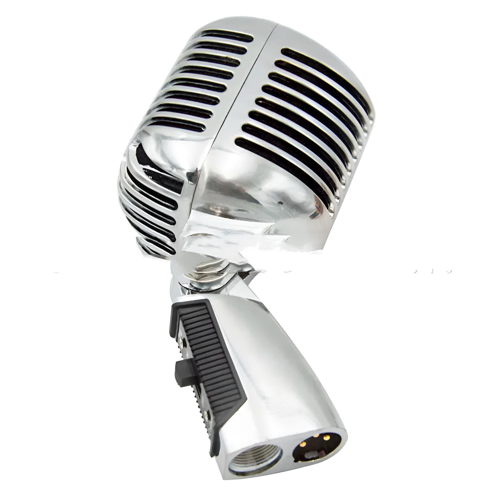Classical retro dynamic microphone in gold, silver, or rose gold finish with all-metal construction