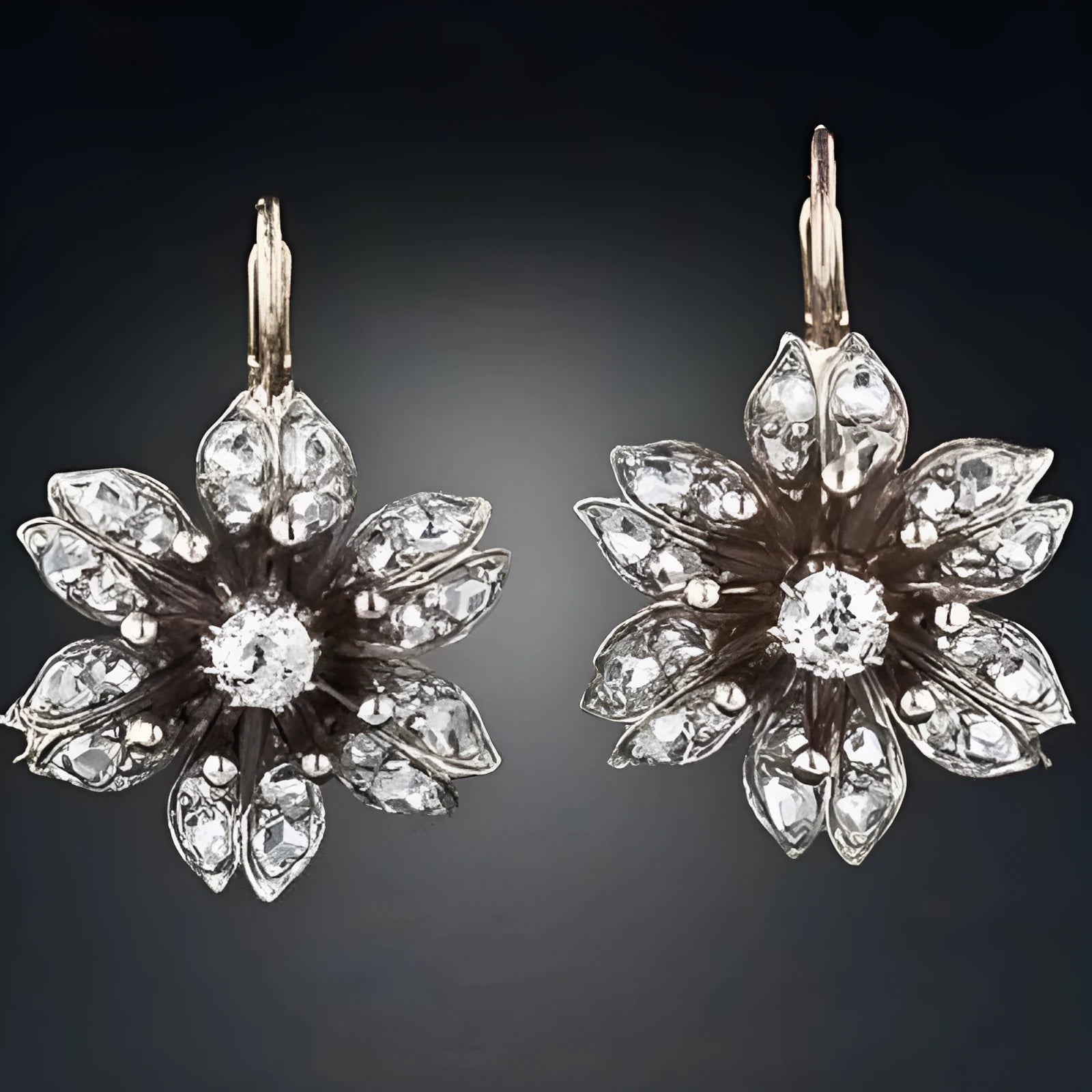 Retro creative silver fashion earrings for women with 40mm drop design