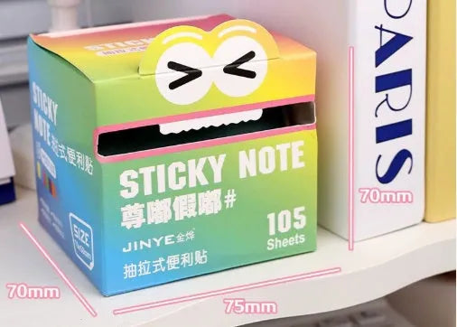 Pearl gradient transparent pull-out sticky notes in six colour options with 105 pages per pad