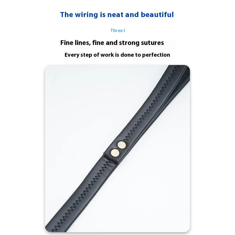 Black and maroon PU leather dog traction belt with metal clip.