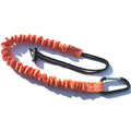 Orange fishing rod safety rope showing 90cm length and connection fittings