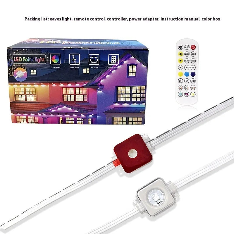 Outdoor eaves lighting string with planets design and remote control for courtyard decoration
