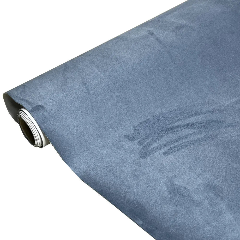 Self-adhesive leather suede sheet showing texture and colour options for DIY projects