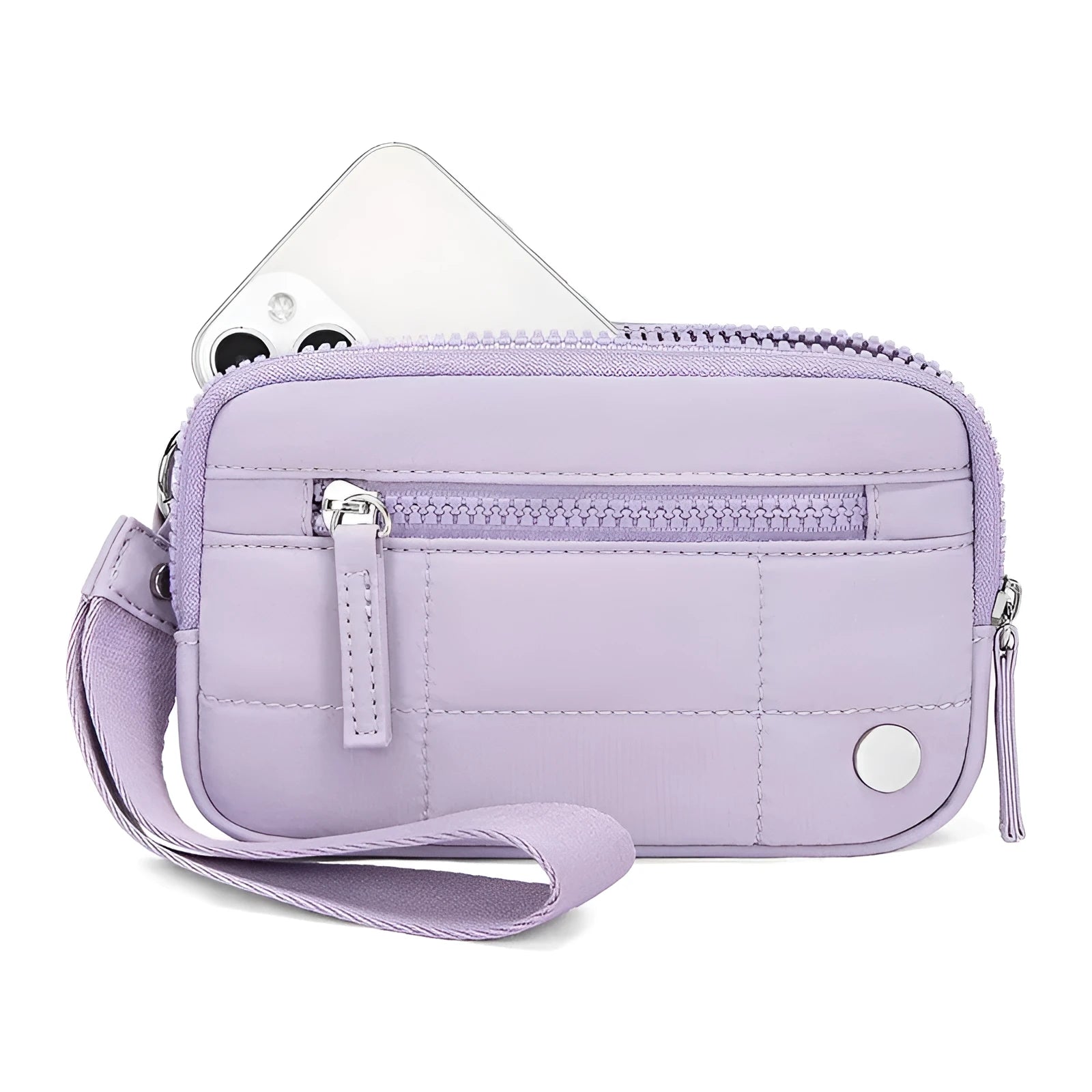 Waterproof quilted transparent deck handbag in nylon with solid colour lining