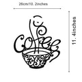 Black wrought iron wall decoration with an English alphabet silhouette design.