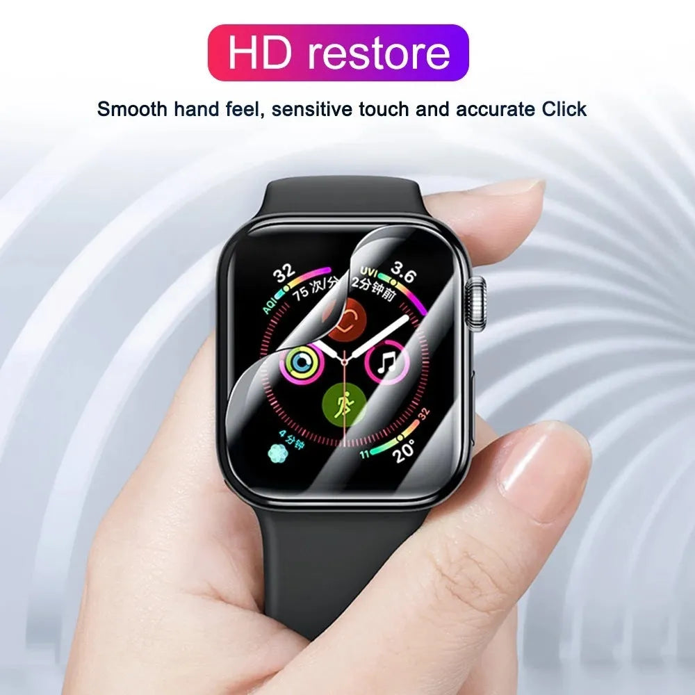 PMMA curved screen protective film for Apple Watch, transparent black colour