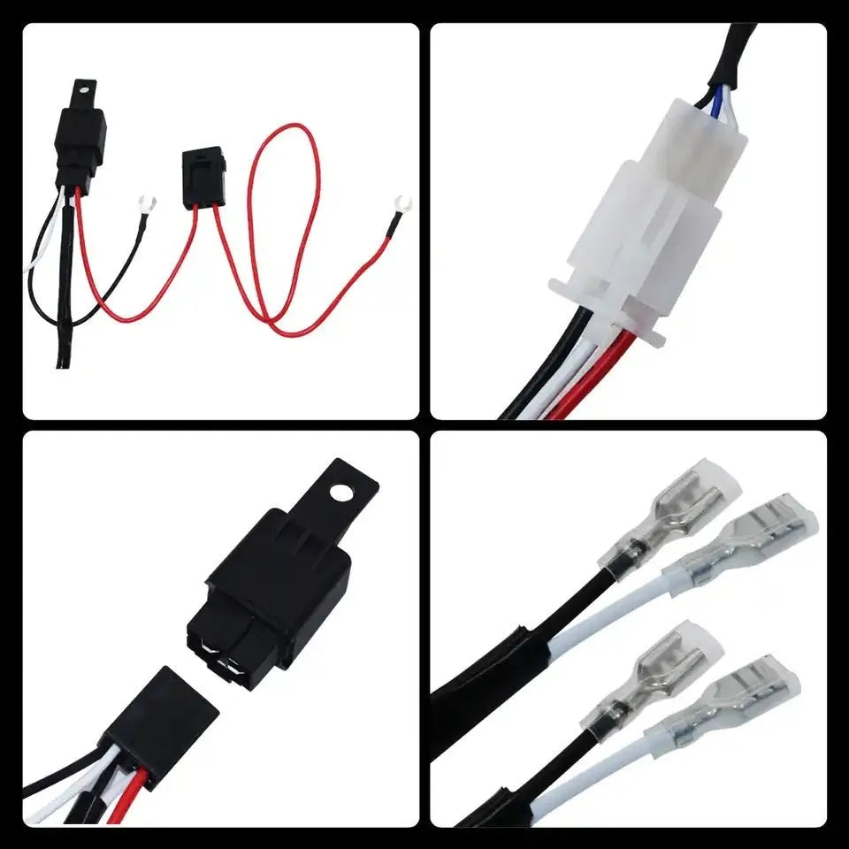 One drag two 2 m silicone LED roof spotlight wiring harness for automotive work light installation