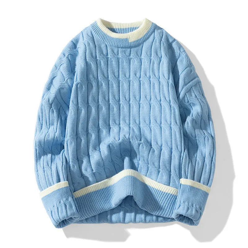 Men's two-piece modal acrylic loose fit sweater in sport style with long sleeves