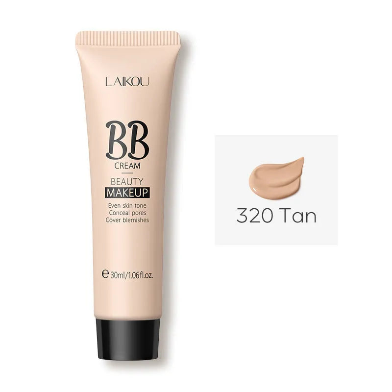 30ml tube of Natural Makeup BB cream in nine shades from Ivory White to Brown.