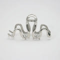 Slytherin serpentine metal hair barrette measuring 10.5 cm with electroplated finish