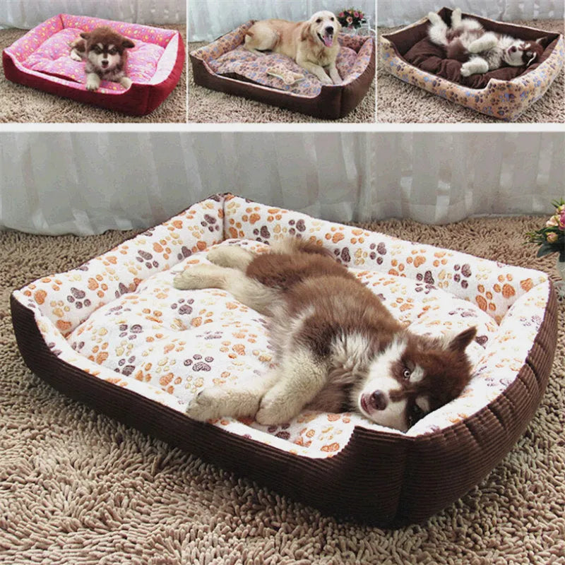 Soft plush dog bed with raised sofa edge in beige colour for small pets