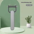 Pet grooming comb with stainless steel teeth for detangling dog hair in green and grey colour options